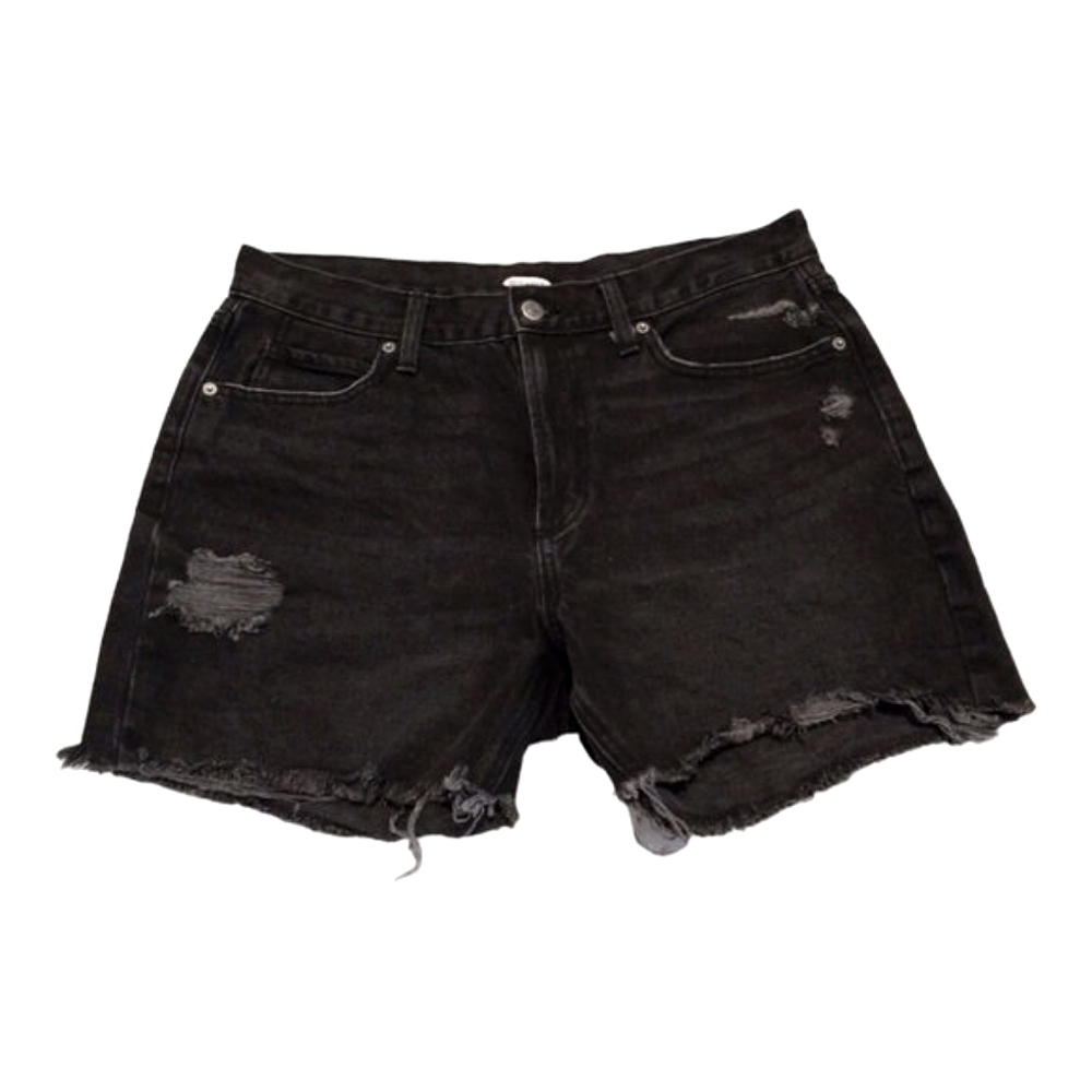Old Navy Womens Distressed Raw Hem Cut‎ Off Denim Jean Shorts Size 10 Black